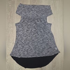 No Brand Off-Shoulder Sleeveless Knit Tank Top in Heather Gray